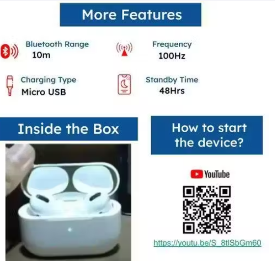 Airpods Pro - True Wireless Bluetooth Earphones with 5-Hour Endurance – Powerful Sound & Quick Setup (White)