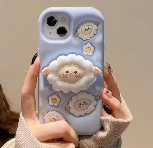 Elevate Soft Sheep Design Case Cover for i Phone 13, 3D Cute Cartoon Design Full Protective Case for i-Phone 13