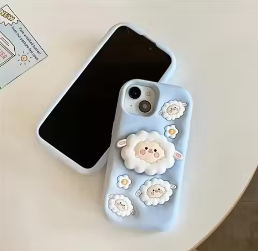Elevate Soft Sheep Design Case Cover for i Phone 13, 3D Cute Cartoon Design Full Protective Case for i-Phone 13