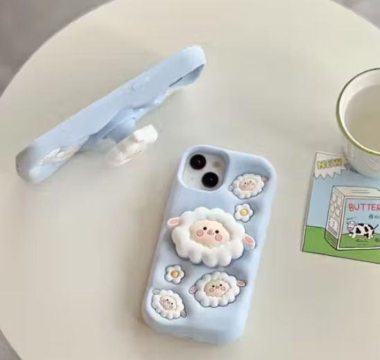 Elevate Soft Sheep Design Case Cover for i Phone 13, 3D Cute Cartoon Design Full Protective Case for i-Phone 13